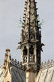 Detail of spire of St Hubert's Chapel with wooden stag decorations at Chateau Royal of Amboise. Amboise, France.