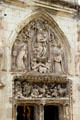 Carvings over portal of St Hubert's Chapel at Chateau Royal of Amboise. Amboise, France.