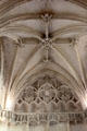 Vaulted ceiling in St Hubert's Chapel at Chateau Royal of Amboise. Amboise, France.