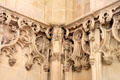 Interlaced carvings in St Hubert's Chapel at Chateau Royal of Amboise. Amboise, France.