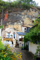 Troglodyte cave dwelling, hollowed out from cliff face & still in use. Amboise, France.