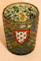Glass with duchy of Brittany's coat of arms at Château de Clos Lucé. Amboise, France.