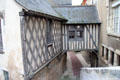 Half-timbered Villebresme house which bridges the street. Blois, France.