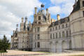 Front facade of Chambord Chateau. Chambord, France.