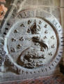 Salamander stone carving symbol of François I at Chambord Chateau. Chambord, France.