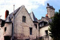 Medieval building with Château de Chinon above. Chinon, France.