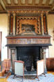 Grand Salon fireplace with porcupine symbol of Louis XII at Chaumont-Sur-Loire. France.