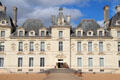 Central facade of Cheverny Chateau. Cheverny, France.