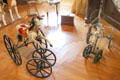 Wheeled rocking horses from time of Napoleon III in nursery at Cheverny Chateau. Cheverny, France.