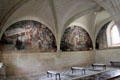 Chapterhouse with 16thC Passion of Christ murals at Fontevraud Abbey. Fontevraud, France.