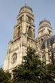 Bell towers topped with rotundas at Orleans Cathedral. France