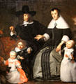 Portrait of a family attrib. Cornelis Bisschop at Orleans Beaux Arts Museum. Orleans, France.