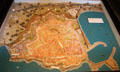 Map of Antibes at Antibes Archeology Museum. Antibes, France.
