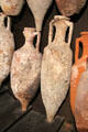 Amphorae likely from a Spanish Islamic ship at Antibes Archeology Museum. Antibes, France.