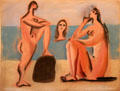Three Bathers pastel on paper by Pablo Picasso at Picasso Museum. Antibes, France.