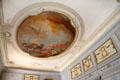 Oval ceiling panel in Petit Salon at Villa Ephrussi de Rothschild. Saint Jean Cap Ferrat, France.