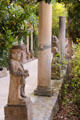 Walkway with statuary in garden at Villa Ephrussi de Rothschild. Saint Jean Cap Ferrat, France.