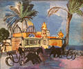 Casino & Two Carriages on the Jetty Promenade painting by Raoul Dufy at Nice Fine Arts Museum. Nice, France.