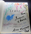 Verve book dedication signed & decorated by Marc Chagall at Chagall Museum. Nice, France.