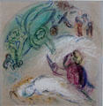 Sacrifice of Isaac in crayon, pastel & India ink by Marc Chagall at Chagall Museum. Nice, France.