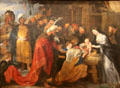 Adoration of Magi painting by Peter Paul Rubens at Beaux-Arts Museum. Lyon, France.