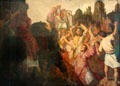 Stoning of St. Steven painting by Rembrandt van Rijn at Beaux-Arts Museum. Lyon, France.