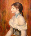 Young girl with blue ribbon painting by Auguste Renoir at Beaux-Arts Museum. Lyon, France.