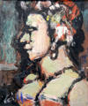 Woman in profile painting by Georges Rouault at Beaux-Arts Museum. Lyon, France.