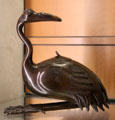 Japanese bronze sitting ibis from Meiji period at Beaux-Arts Museum. Lyon, France.