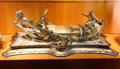 River navigation sculptural silver table centerpiece by Marie-Joseph Armand-Calliat at Beaux-Arts Museum. Lyon, France.