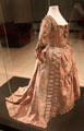 Early 19th C French silk dress made in Lyon at Musées des Tissus. Lyon, France.