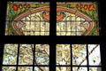 Solarium Art Nouveau stained glass window at Lumière Museum. Lyon, France.
