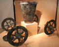 Cast bronze parts of processional chariot at Gallo Roman Museum. Lyon, France