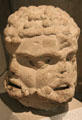 Sculpted Trifrons with three faces of Celtic transition from Nimes at Gallo Roman Museum. Lyon, France.