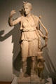 Roman statue of Diana, goddess of the hunt with ancient head & torso at Gallo Roman Museum. Lyon, France.