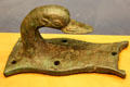 Bronze hook or ship cleat in shape of duck head found in Rhone at Arles Antiquities Museum. Arles, France.