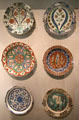 Ceramic plates from Iznik, Turkey except lower left from Marseille at Museum of European and Mediterranean Civilisations. Marseille, France.