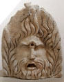 Carved stone mask of Cyclops from necropolis Fourchevieilles at Orange museum of art & history. Orange, France