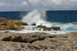 Waves break at Pointe des Châteaux. Guadeloupe.