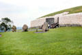 Standing stones before Newgrange passage tomb. Ireland.