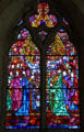 Stained glass window in church at Hill of Tara. Ireland.