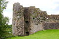 Defense tower in walls at Trim Castle. Trim, Ireland.