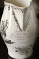 Presentation inscription to Thomas Conolly on repeal of Vestry Act creamware pitcher at Castletown House. Ireland.