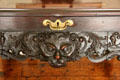 Lion face carved on front of work table at Castletown House. Ireland.