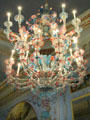Murano colored-glass chandelier from Venice in Long Gallery at Castletown House. Ireland.