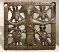 Copper alloy crucifixion plaque possibly from Killaloe at National Museum of Ireland Archaeology. Dublin, Ireland
