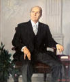 Irish President Patrick Hillery portrait by John F. Kelly at Aras an Uachtarain. Dublin, Ireland.