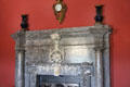 Grey marble fireplace prob. by Richard Castle in dining room at Russborough House. Ireland.