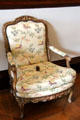 Louis XV giltwood armchair with Lyon silk material at Russborough House. Ireland.