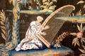 Detail of tapestry with Oriental scenes in tapestry room at Russborough House. Ireland.